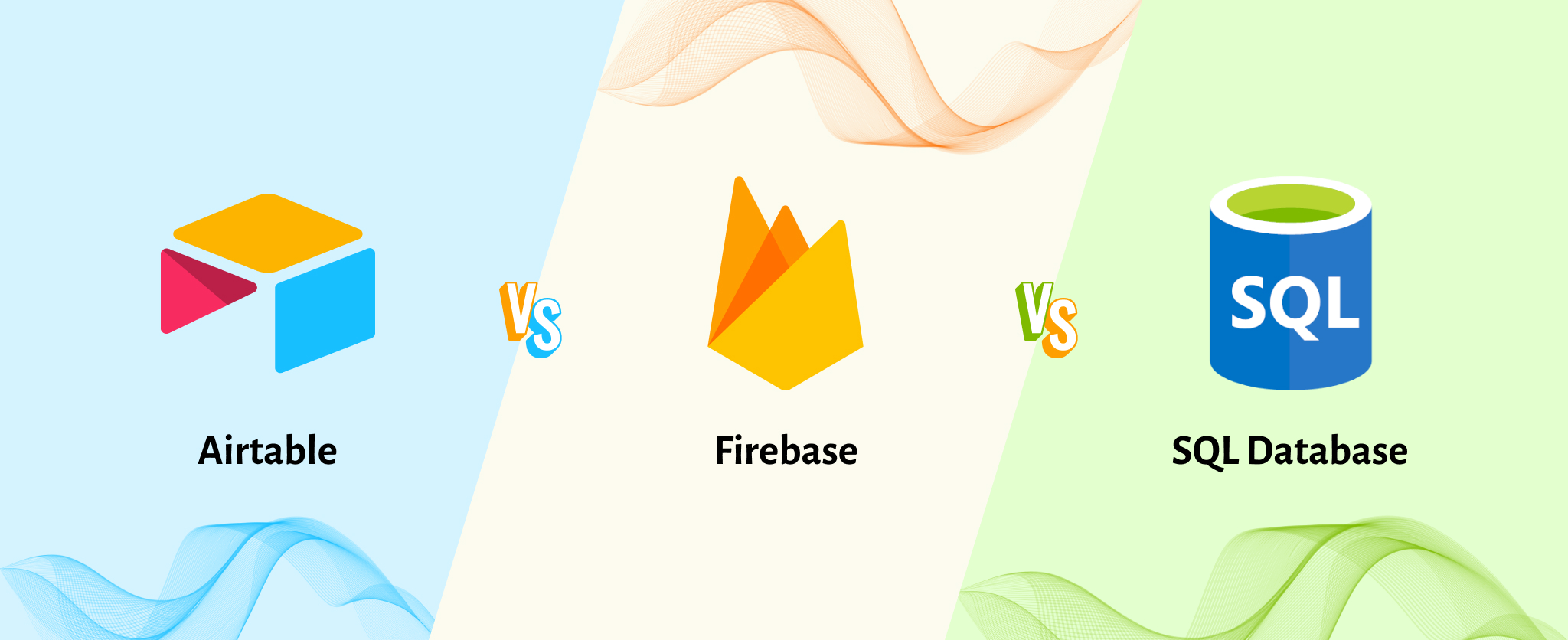 Cover Image: Airtable Vs Firebase Vs SQL Databases