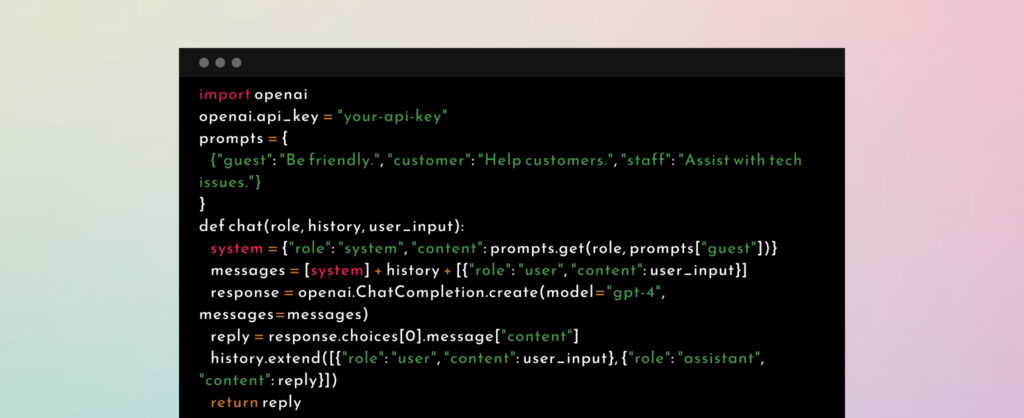 Python code for the OpenAI chatbot
