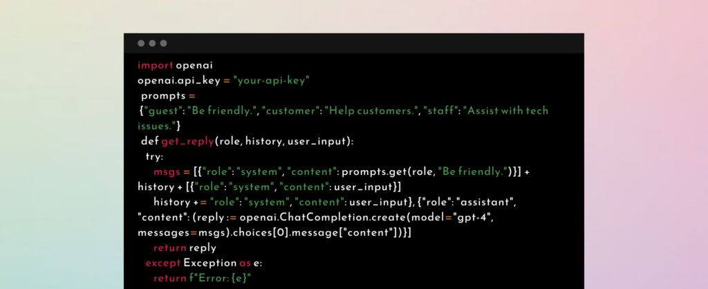 Connect chatbot to OpenAI API