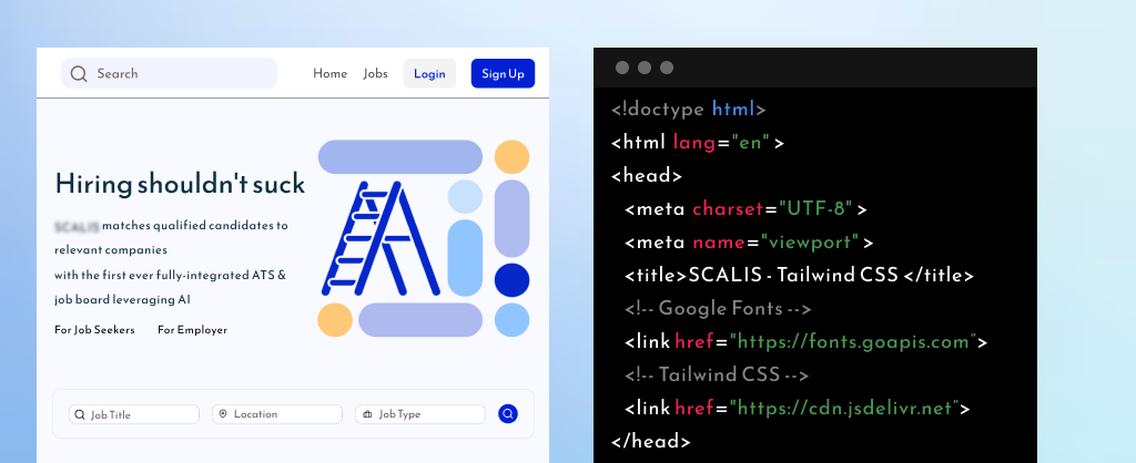 Tailwind Vs Bootstrap: Example_1