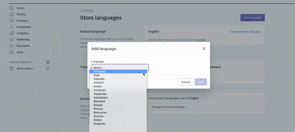 language configration