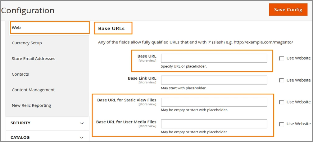 Base URL for Magento Multi-store