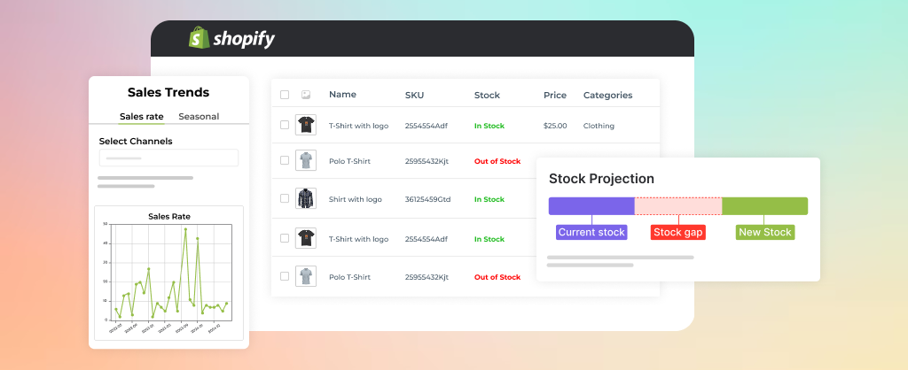 Stock Prediction Dashboard of AI Inventory management App 