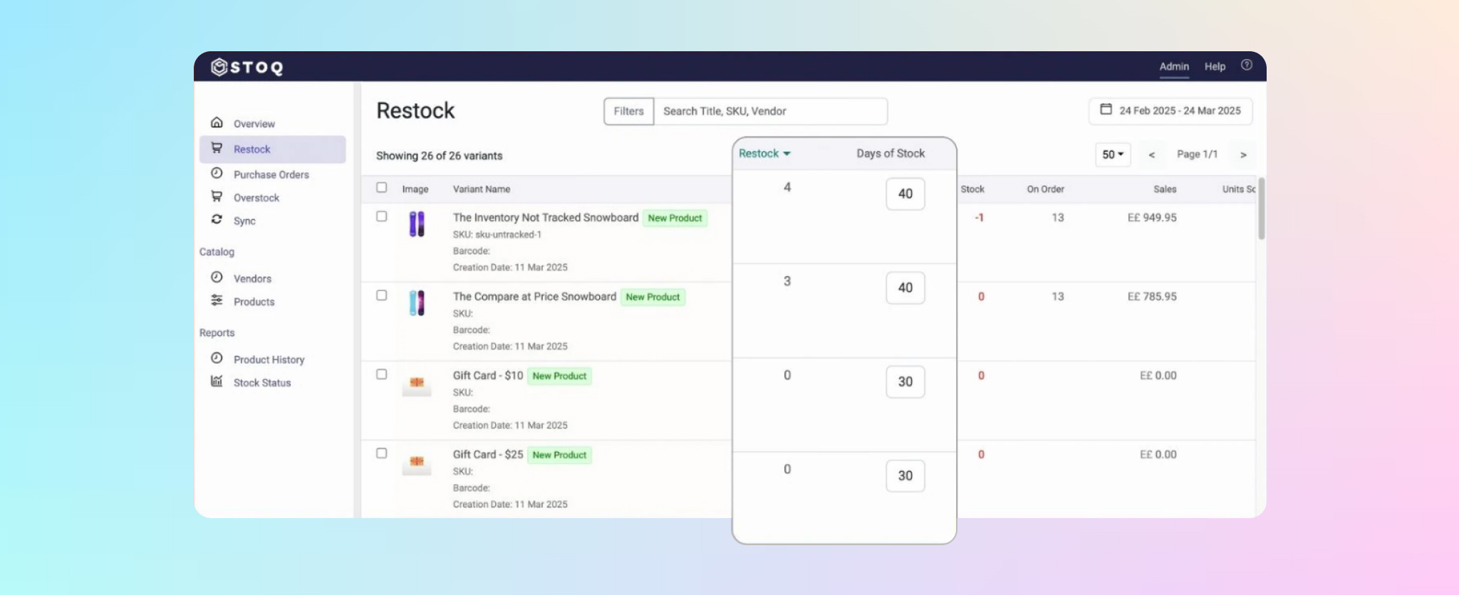 Stoq Shopify app for inventory optimization
