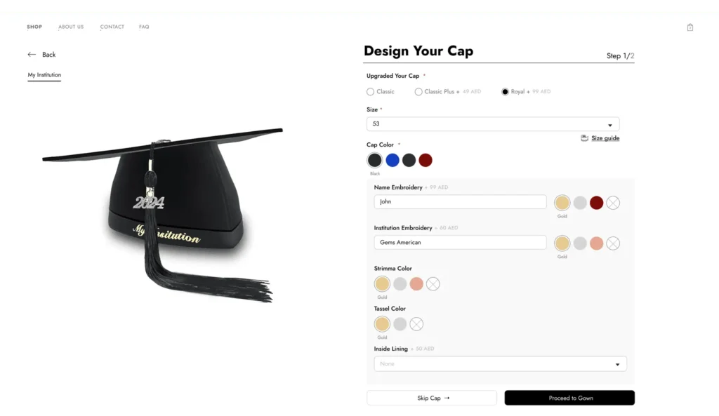 3D online cap designing