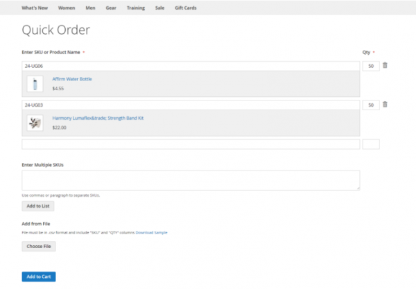 B2B quick order