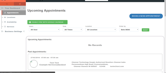 reactjs appointment system dashboard