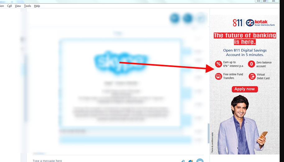 skype sponsored ads