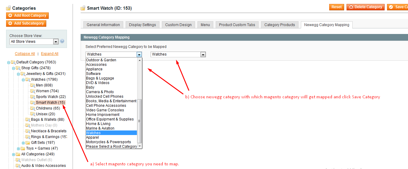 Newegg category mapping