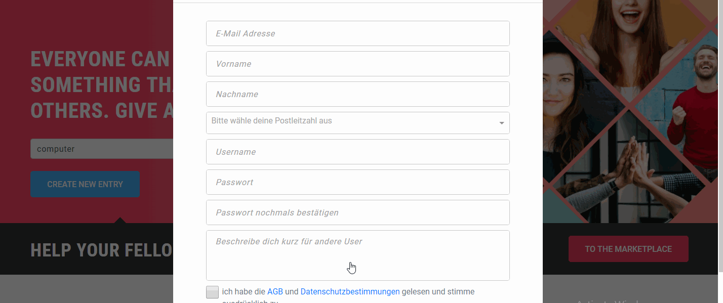 custom job portal profile creation