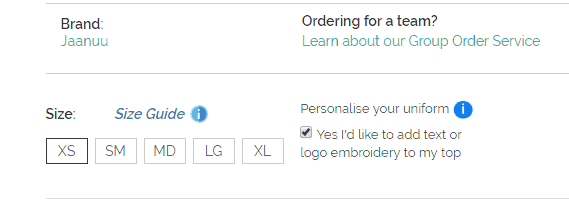 Option to avail Embroidery