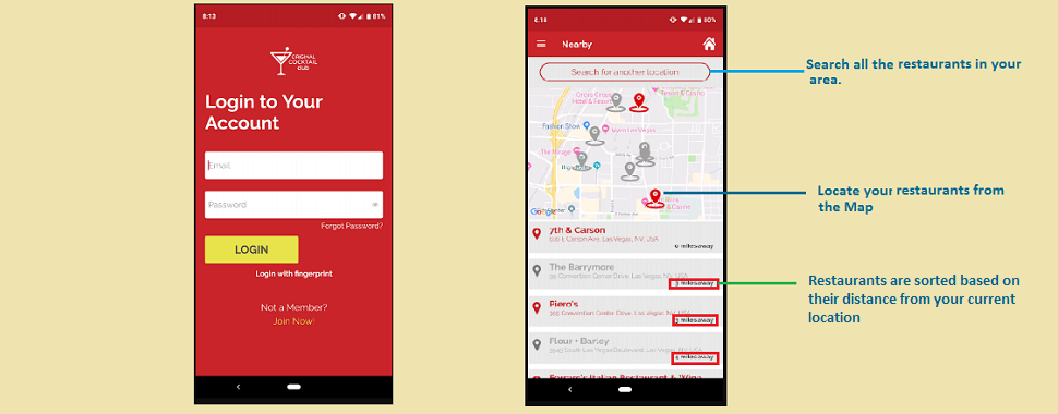 restaurant booking app-restaurant location