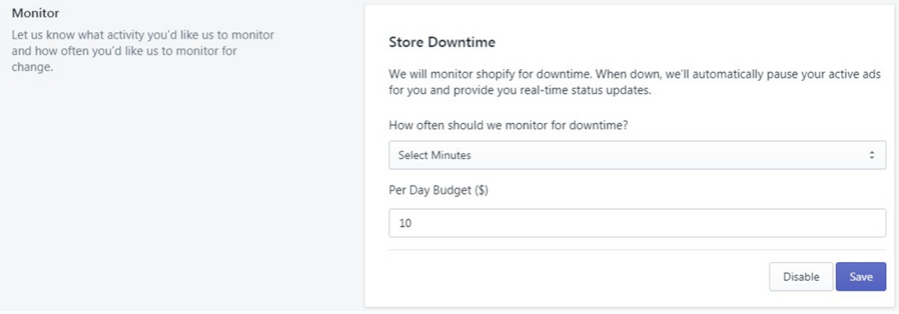 Add budgets to Ad monitoring app