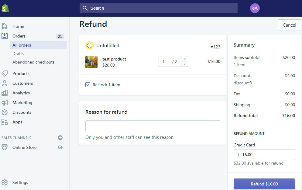 Order Refund