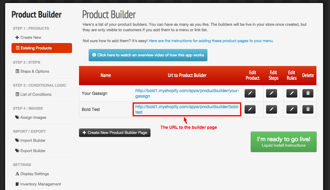 Product builder