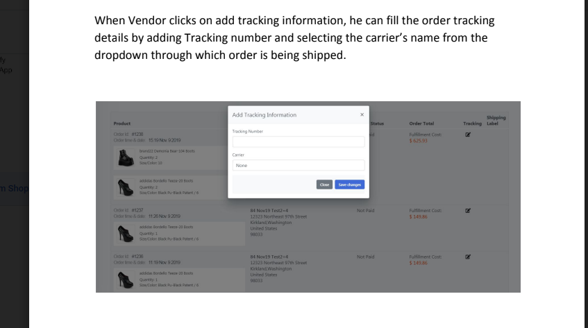 Add tracking information