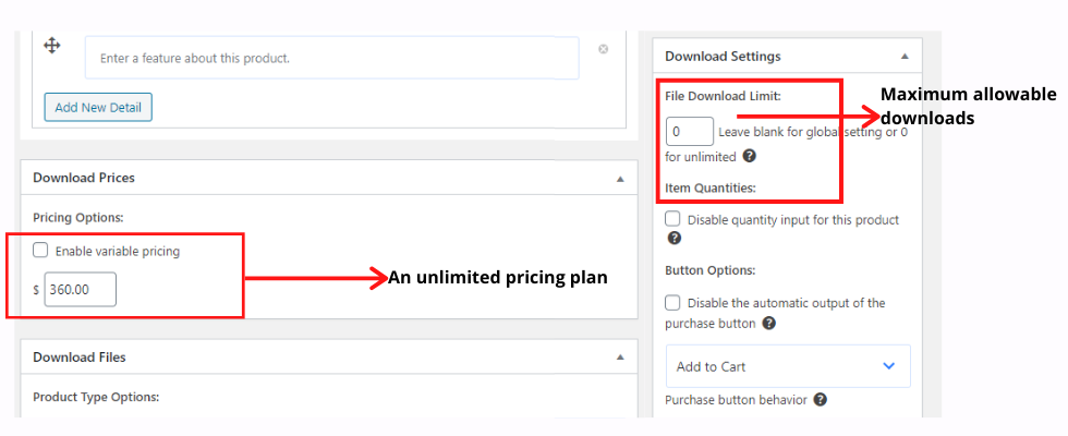 Download limits with License manager plugin