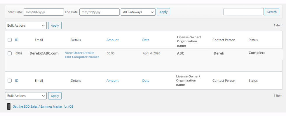 Tracking multiple order details
