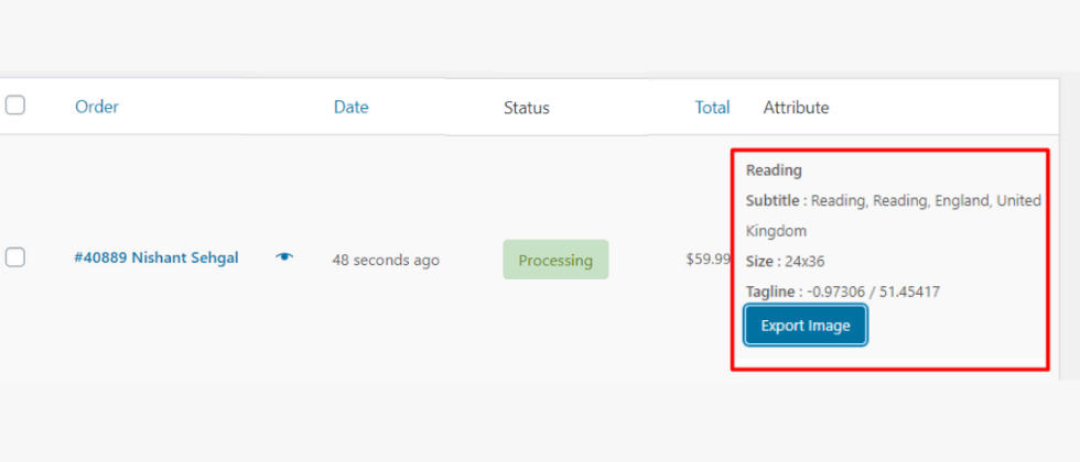 Admin panel for order confirmation