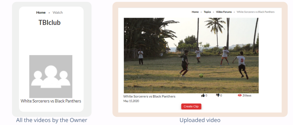 Uploaded videos by owner