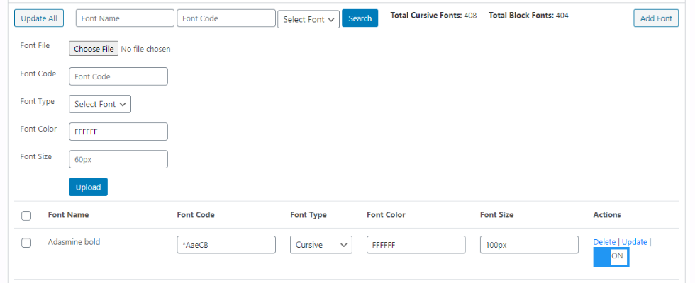 Adding new font