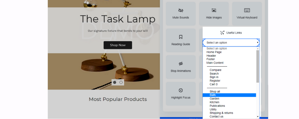 Easy Page Navigation with BigCommerce web accessible widget