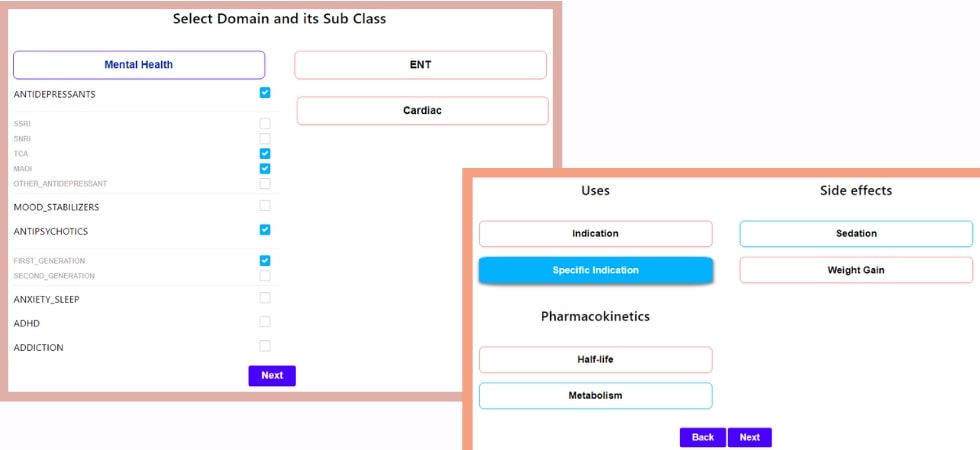 Selecting Categories and Subcategories