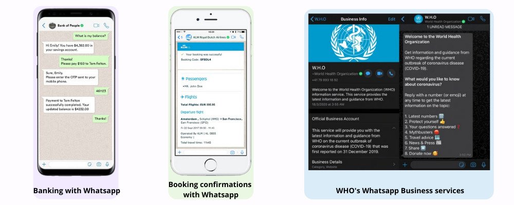 Whatsapp services offered by famous brands