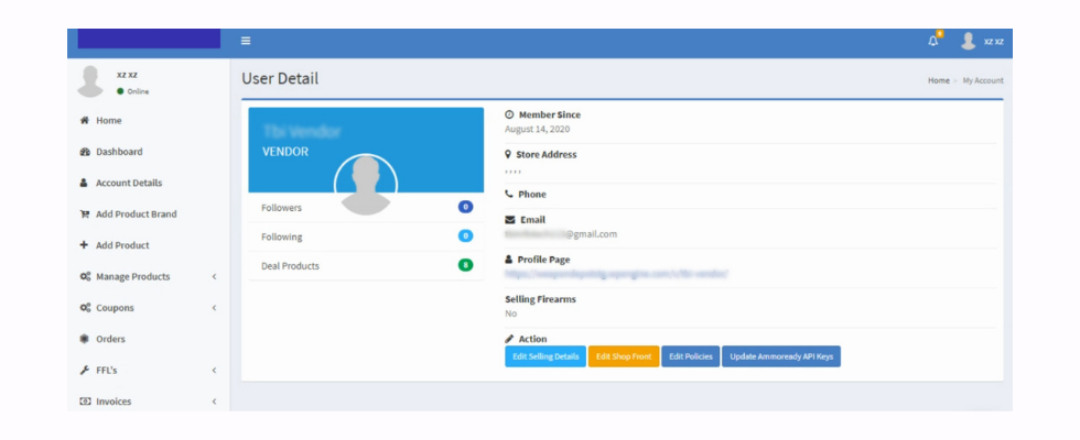 Vendor API key update