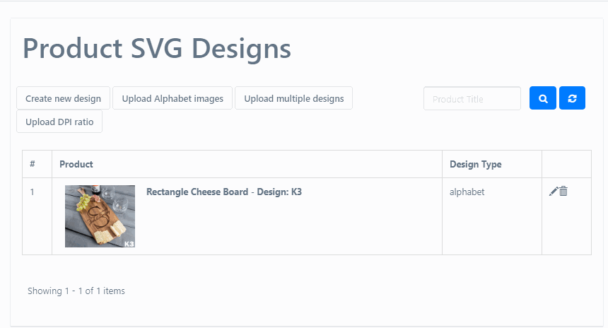 Uploading design for letter K