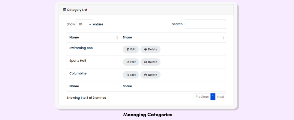 Managing Categories