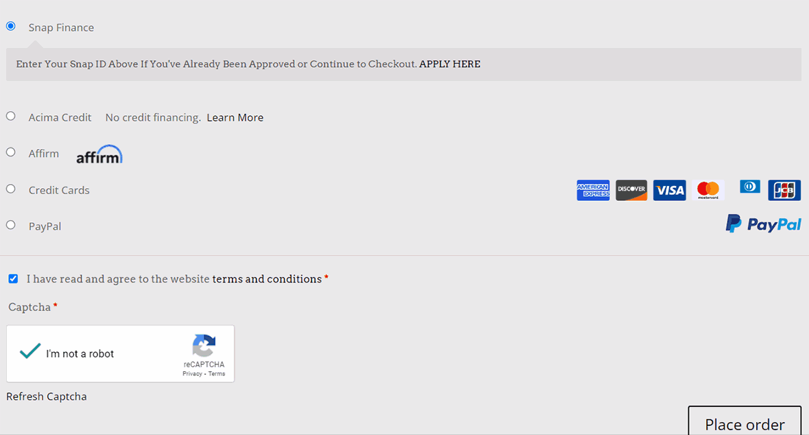 Various payments making options 